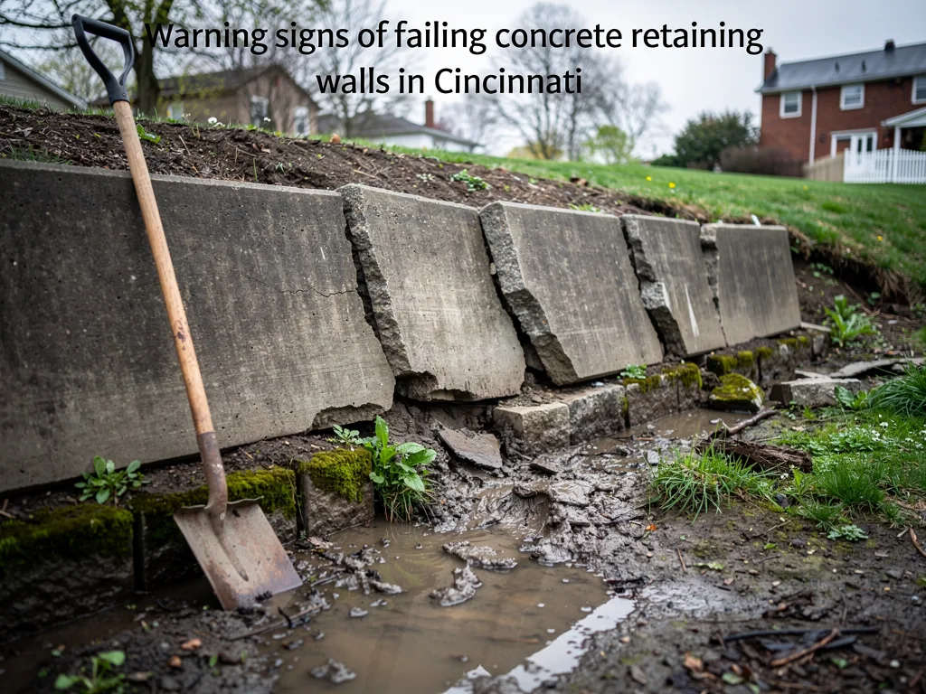 Warning signs of failing concrete retaining walls in Cincinnati